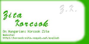 zita korcsok business card
